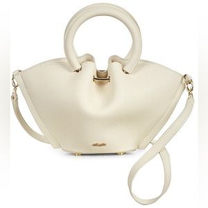 Cult Gaia Mini Valeska Pebbled Bag in Off White